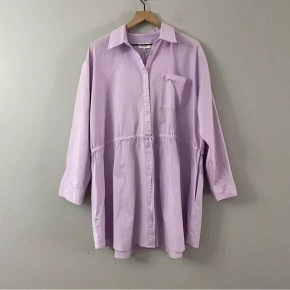 Pistola Layla Cinched Waist Shirt Dress In Iris - Picture 3 of 9